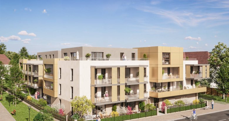 Achat / Vente immobilier neuf Bischheim quartier paisible à 3 min à vélo de la gare (67800) - Réf. 12326