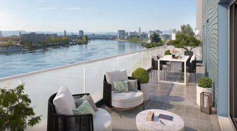 Programme immobilier neuf Au Fil de l'Eau - Huningue cadre transfrontalier sur les quais du Rhin (68330) - Référence : 18014