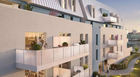 Programme immobilier neuf Au Fil de l'Eau - Huningue cadre transfrontalier sur les quais du Rhin (68330) - Référence : 18014