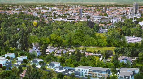 Programme immobilier neuf L'ESSEN'CIEL - Riedisheim : Résidence T2–T5 avec cuisines ouvertes et cadre verdoyant proche de la forêt (68400) - Référence : 3397