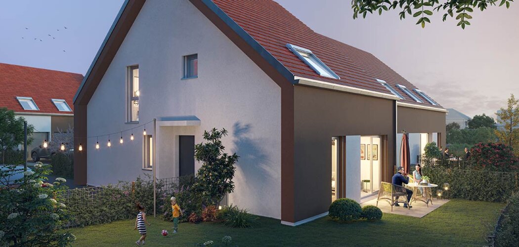 Programme immobilier neuf Les Jardins d'Ostara - Haguenau : logements neufs sécurisés et verdoyants proche des commodités (67500) - Référence : 18036