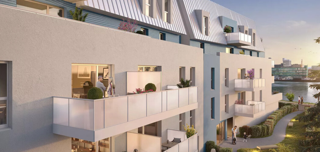 Programme immobilier neuf Au Fil de l'Eau - Huningue cadre transfrontalier sur les quais du Rhin (68330) - Référence : 18014