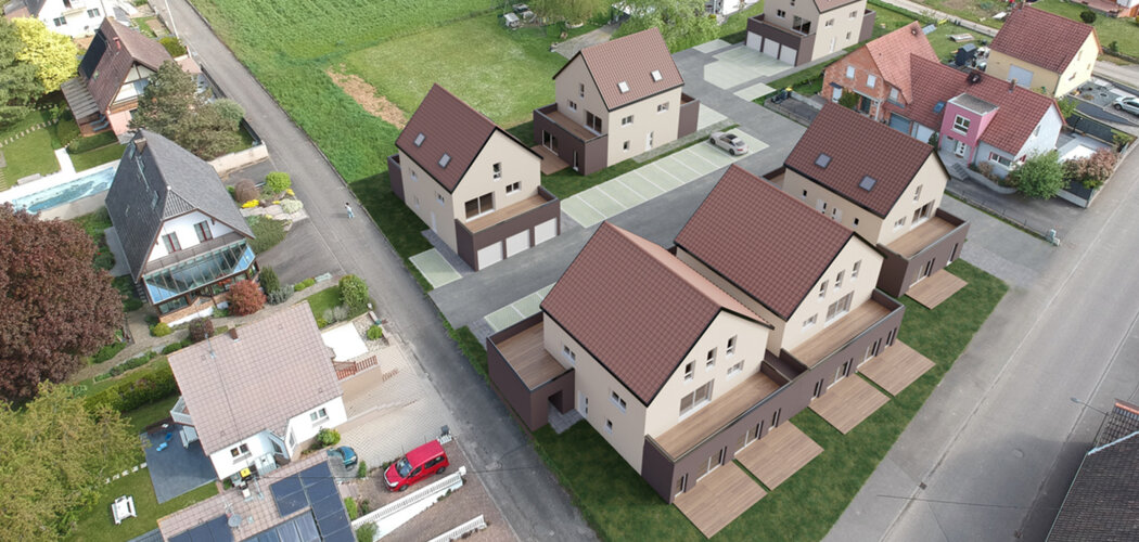 Programme immobilier neuf les duos du moulin - Schnersheim logements avec jardin à 20 minutes de Strasbourg (67370) - Référence : 18217
