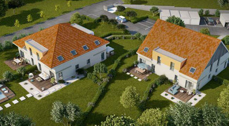Programme immobilier neuf LES CARRES BUCOLIQUES - Duntzenheim : Résidence T3–T4 avec terrasses, jardins et espaces partagés proche de Truchtersheim (67270) - Référence : 2884