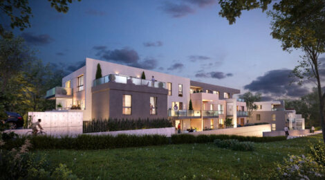 Programme immobilier neuf L'ESSEN'CIEL - Riedisheim : Résidence T2–T5 avec cuisines ouvertes et cadre verdoyant proche de la forêt (68400) - Référence : 3397