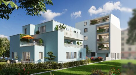 Programme immobilier neuf LE 100 -  Strasbourg : logements neufs sécurisés et verdoyants proche des transports (67000) - Référence : 7804