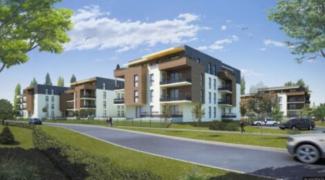 Programme immobilier neuf  - Terville : Appartements T3–T5 en architecture moderne avec espaces verts et accès cyclable (57180) - Référence : 17