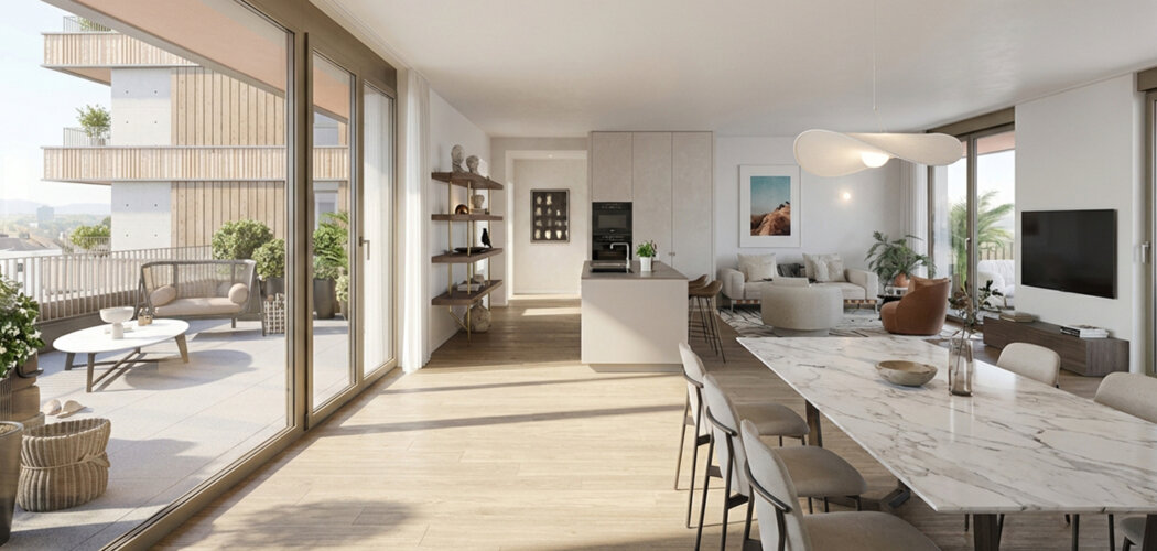 Programme immobilier neuf Les jardins République - Colmar centre et gare de Colmar accessibles dans un rayon de 8 min à pied (68000) - Référence : 14004