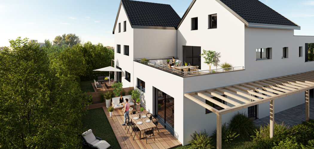 Programme immobilier neuf DUO CCMI - Dachstein vue sur  environnement verdoyant (67120) - Référence : 8569