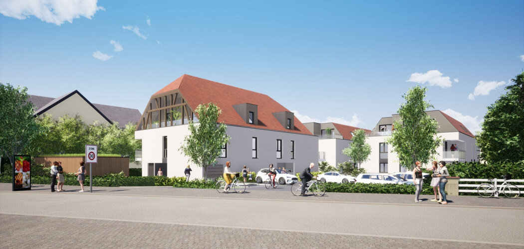 Programme immobilier neuf L'EDEN - Entzheim : logements neufs sécurisés et verdoyants en cœur de village (67960) - Référence : 7794