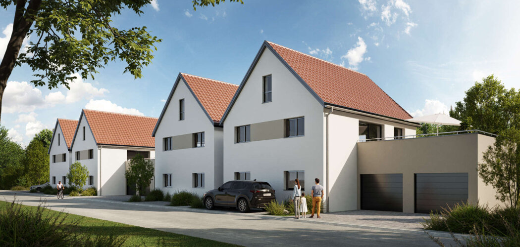 Programme immobilier neuf Les duos Ettendorf -  Ettendorf : logements neufs sécurisés et verdoyants proche des commodités (67350) - Référence : 8449