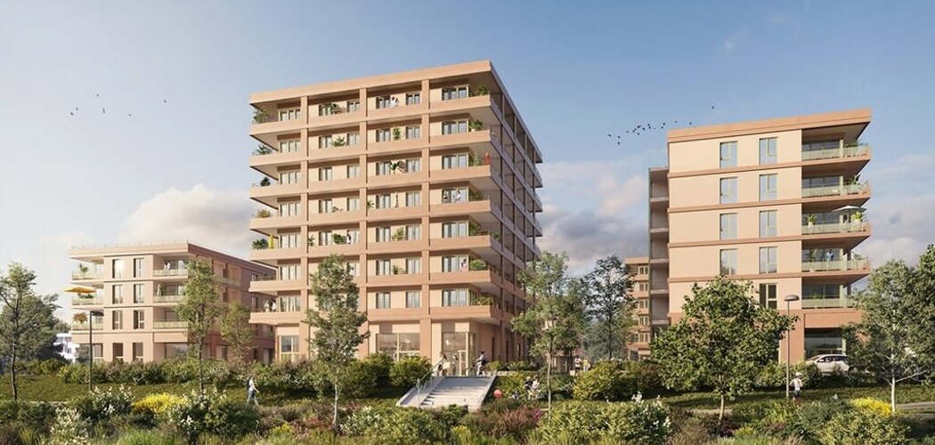 Programme immobilier neuf JARDIN DES EAUX VIVES - Huningue : logements neufs sécurisés et verdoyants proche des commodités (68330) - Référence : 15382