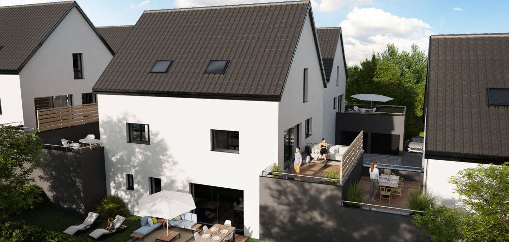 Programme immobilier neuf Les DUOS de Larende -  Lutzelhouse : logements DUO neufs sécurisés et verdoyants proche de Molsheim (67130) - Référence : 7576