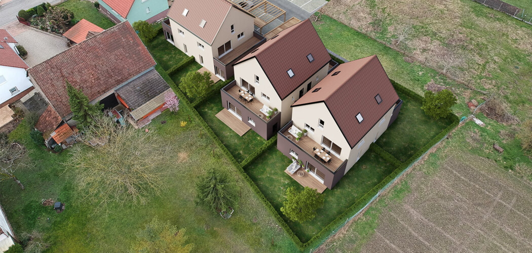 Programme immobilier neuf les duos du batelier - Offendorf cadre verdoyant calme proche frontière (67850) - Référence : 12663