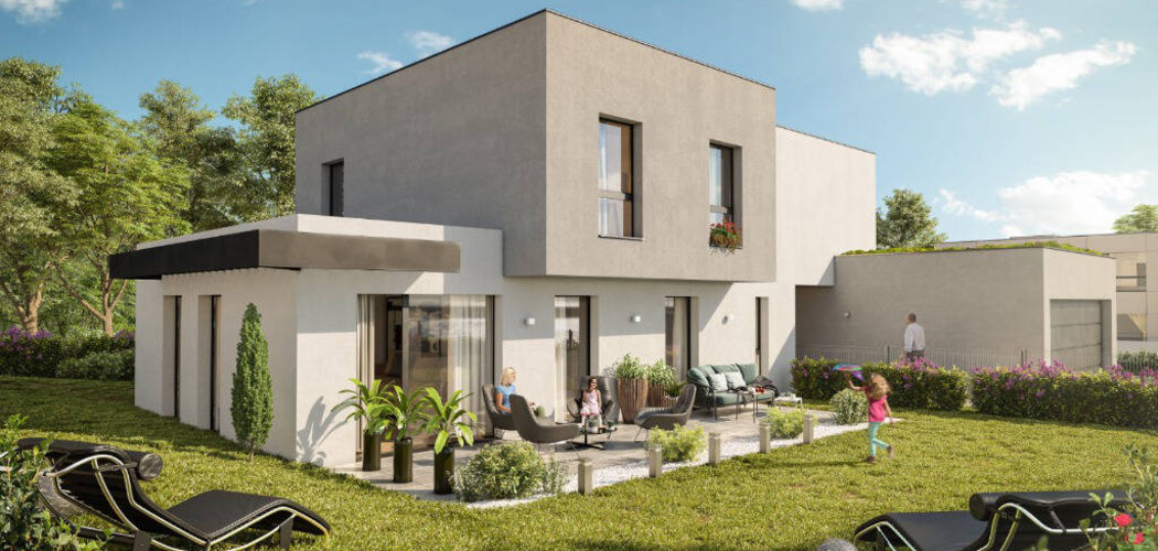 Programme immobilier neuf L'ESSEN'CIEL - Riedisheim : Résidence T2–T5 avec cuisines ouvertes et cadre verdoyant proche de la forêt (68400) - Référence : 3397