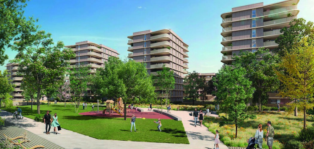 Programme immobilier neuf L'ARCHIPEL 3F - 1 - Saint-Louis : logements neufs sécurisés et verdoyants proche des transports frontaliers (68300) - Référence : 15771
